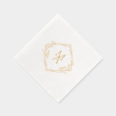 Diamond Monogramm mit Blume Napkins Servietten Mit Folie (Rechts)