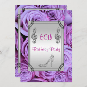 Diamond Musiknote, Stiletto & Lilac Rose 60. Einladung