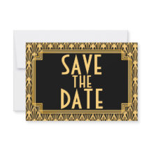 Diamond Muster Art Deco Wedding Save the Date