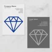 Diamond - Navy Blue on White Visitenkarte (Vorne/Hinten)