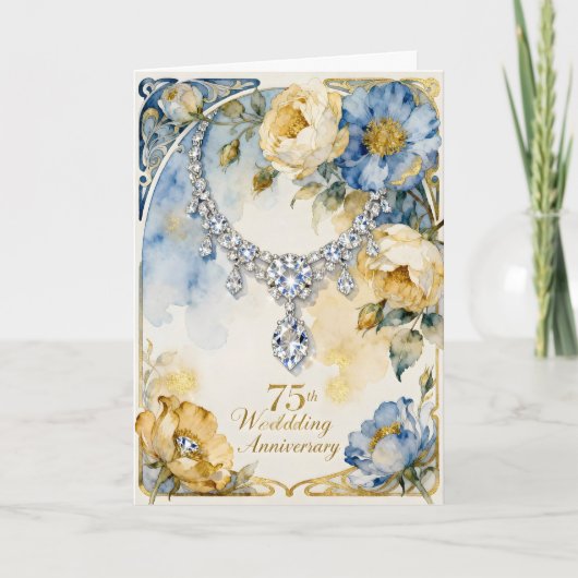 Diamond Necklace 75th Wedding Anniversary Karte (Vorderseite)