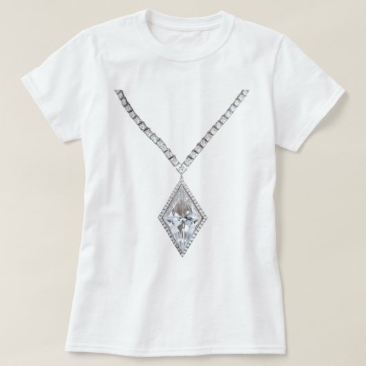 Diamond Necklace White T - Shirt (Design vorne)