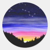 Diamond Night Classic Round Aufkleber (Vorderseite)