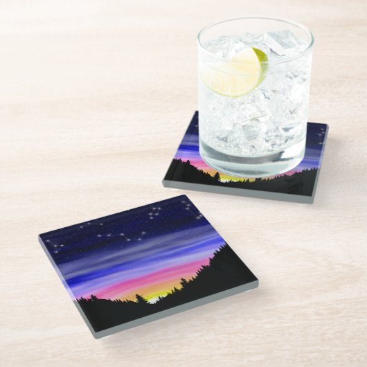 Diamond Night Glass Untersetzer (Schrägansicht)