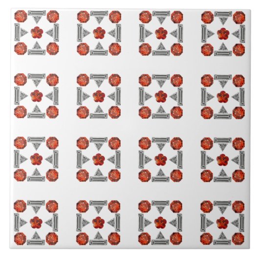 Diamond Orange Muster Fliese (Vorderseite)