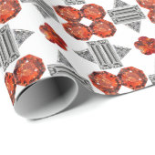 Diamond Orange Muster Geschenkpapier (Rolleneckpunkt)