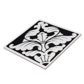 Diamond Orientation: Black and White Flourish Fliese (Seite)