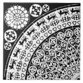 Diamond Orientation Black and White Intricate Fliese (Vorderseite)