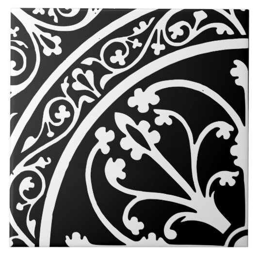 Diamond Oriented Large Print Abstract Black Fliese (Vorderseite)