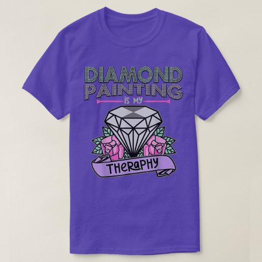Diamond Painting is my Therapy Floral Diamond Pain T-Shirt (Design vorne)