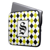 Diamond Pattern #1 Mit Monogramm Laptopschutzhülle (Vorderseite Links)