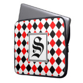 Diamond Pattern #3 Mit Monogramm Laptopschutzhülle (Vorderseite Links)