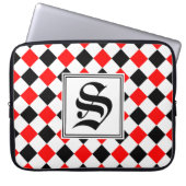 Diamond Pattern #3 Mit Monogramm Laptopschutzhülle (Vorderseite)