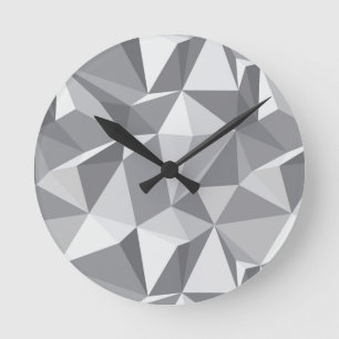 Diamond Pattern - Abstract Polygon Runde Wanduhr