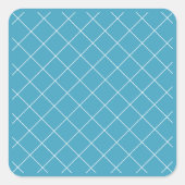 Diamond Pattern Aqua Quadratischer Aufkleber (Vorderseite)