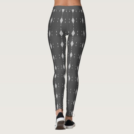 Diamond Pattern auf Grau Leggings (Rückseite)