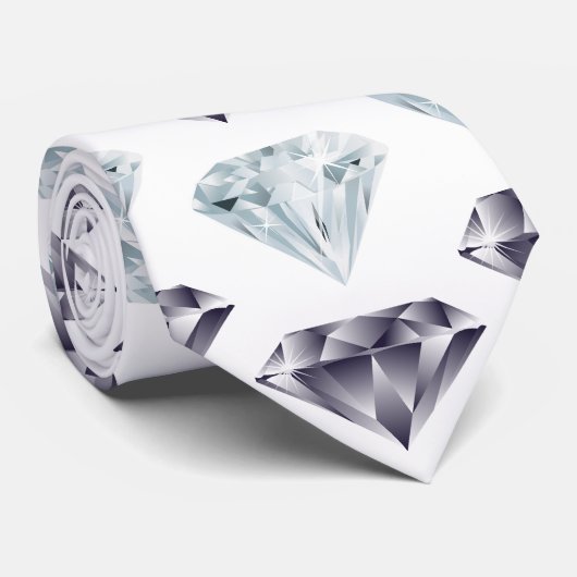 Diamond Pattern Bling Bling Luxus Elegant Krawatte (Gerollt)