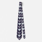 Diamond Pattern Bling Navy Blue Luxury Elegant Nec Krawatte (Vorderseite)