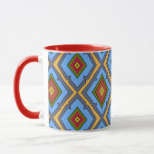 Diamond Pattern Blue Red Yellow Green  Tasse (Links)