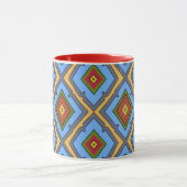 Diamond Pattern Blue Red Yellow Green  Tasse (Zentrum)