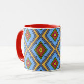Diamond Pattern Blue Red Yellow Green  Tasse (Vorderseite Links)