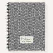 Diamond Pattern Dunkelgrau Personalisiert Notizblock (Vorderseite)