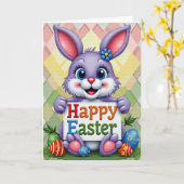 Diamond Pattern Easter Card Karte (Gelbe Blume)