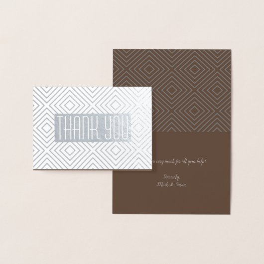 Diamond pattern Foil Danke Karte (Anzeige)