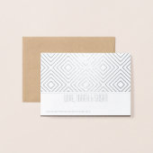 Diamond pattern Foil Danke Karte (Rückseite mit Umschlag)