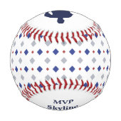 Diamond Pattern MVP Personalisiert halten Baseball (Rückseite)
