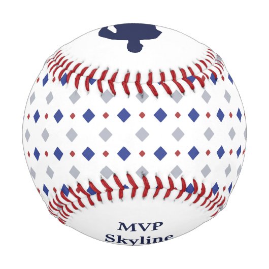 Diamond Pattern MVP Personalisiert halten Baseball (Rückseite)
