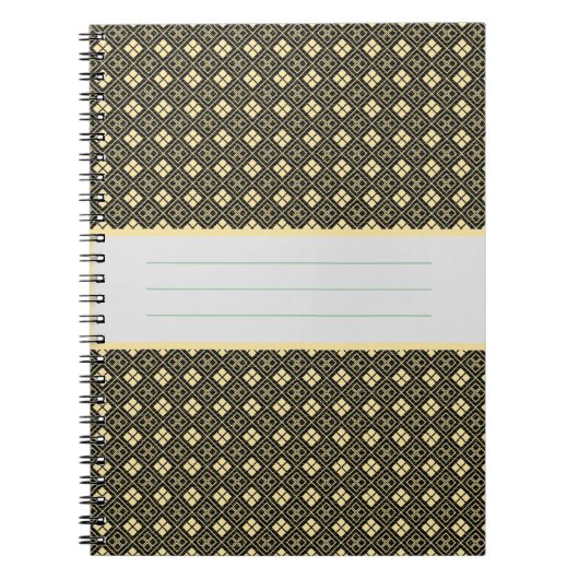 Diamond Pattern Noir Notizblock (Vorderseite)