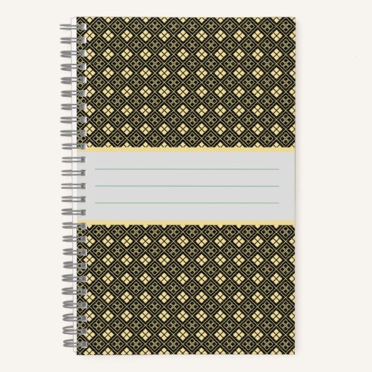 Diamond Pattern Noir Notizblock (Vorderseite)