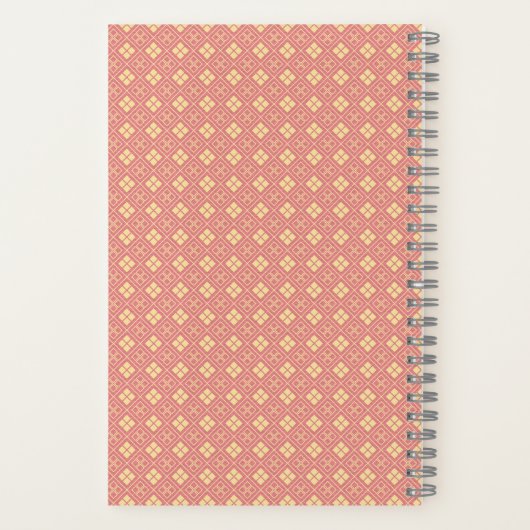 Diamond Pattern Rosé Notizblock (Rückseite)