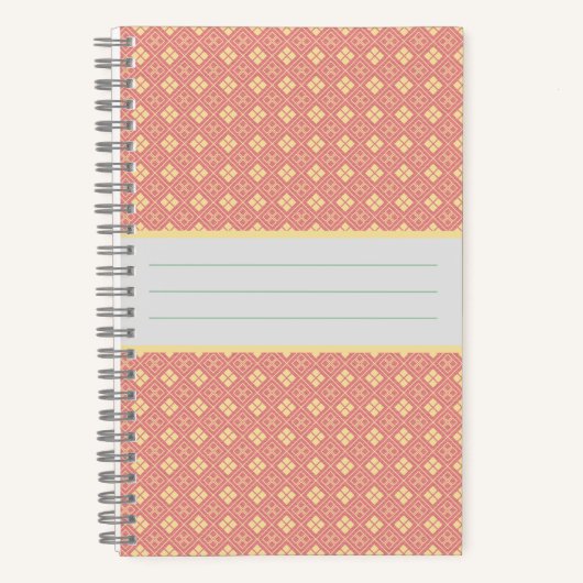 Diamond Pattern Rosé Notizblock (Vorderseite)