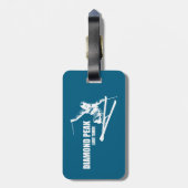 Diamond Peak Lake Tahoe Skier Gepäckanhänger (Rückseite vertikal)