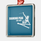 Diamond Peak Lake Tahoe Skier Ornament Aus Metall (Links)
