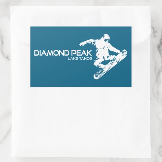 Diamond Peak Lake Tahoe Snowboarder Rechteckiger Aufkleber (Tasche)