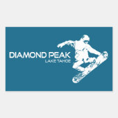 Diamond Peak Lake Tahoe Snowboarder Rechteckiger Aufkleber (Vorderseite)