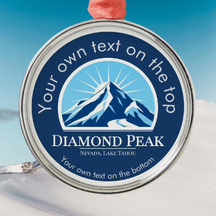 Diamond Peak Nevada Lake Ski-Medaille Metall-Ornam Ornament Aus Metall