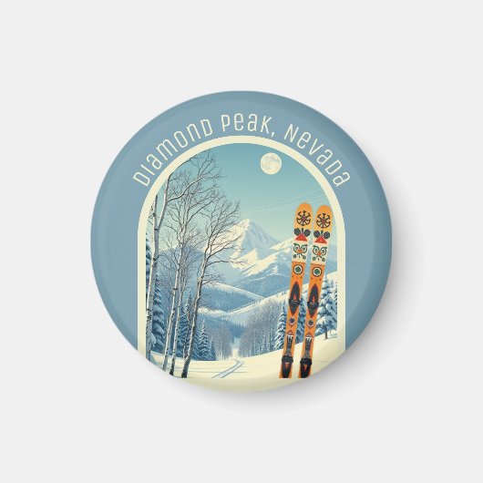 Diamond Peak Nevada Lake Tahoe ski souvenir  Magnet (Vorne)