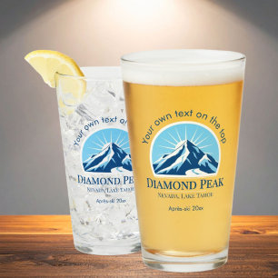 Diamond Peak Nevada Lake Tahoe Skigebiet Bier Glas