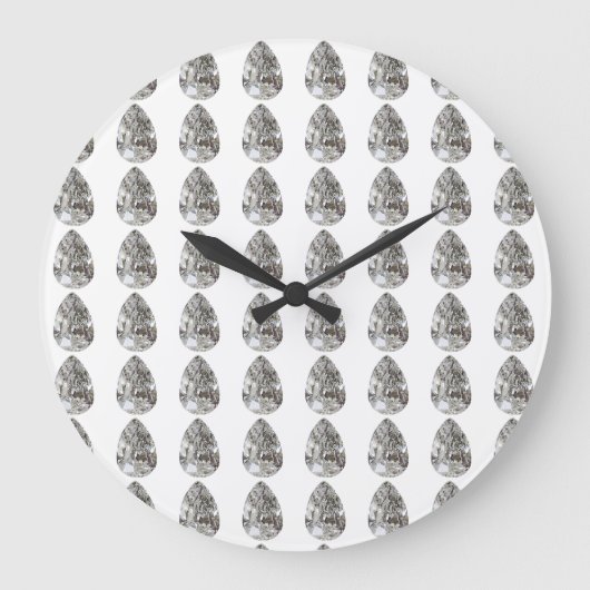 Diamond Pear Pattern Große Wanduhr (Vorderseite)