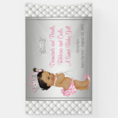 Diamond Pearl Ethnic Princess Baby Dusche Banner (Vertikal)