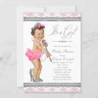 Diamond Pearl High Heels Little Lady Baby Shower
