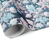 Diamond & Pearl Snowflake Lace Weihnachtsmuster Geschenkpapier (Rolleneckpunkt)