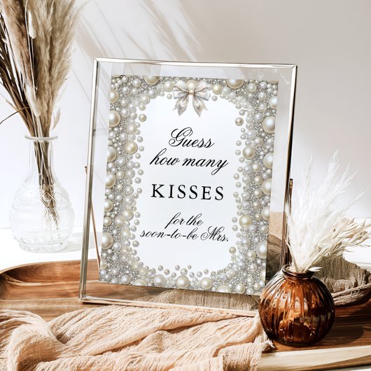 Diamond & Pearl Wie viele Kisses Bridal Shower Gam Poster