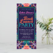 Diamond Pearls Aqua Blue Boho Vibe Buchvorstellung Einladung (Stehend Vorderseite)