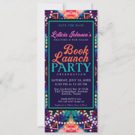 Diamond Pearls Aqua Blue Boho Vibe Buchvorstellung Einladung