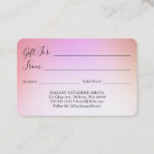 Diamond Pink Imitats Kreditkartenzertifikat Visitenkarte (Rückseite)